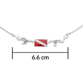 Divers holding their pride ~ Sterling Silver Jewelry Dive Flag Necklace TN192 - DiveSilver Jewelry